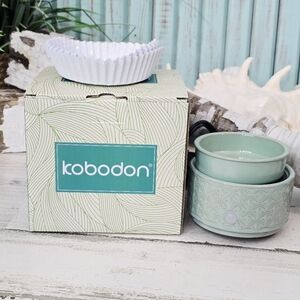 NEW Kobodon Ceramic Wax Warmer in Seafoam Green, Warmer Sleeves, & Wax